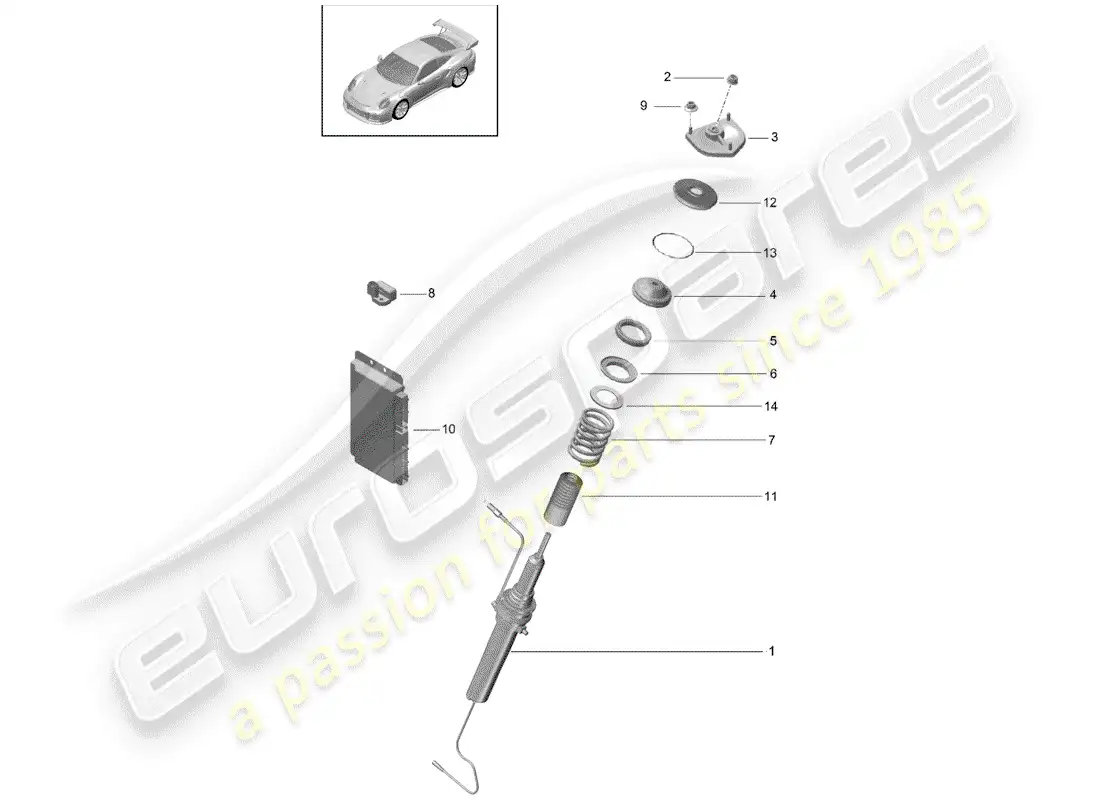porsche 2020 (991-2 turbo) vibration damper parts diagram