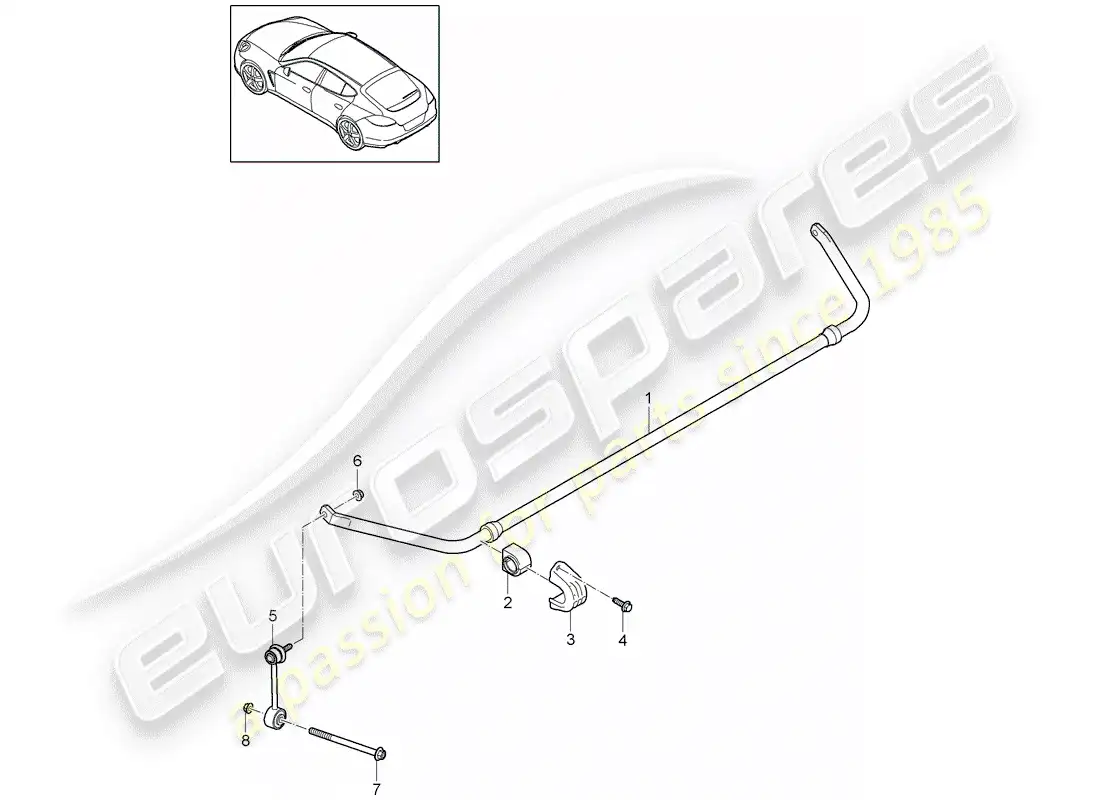 porsche 2011 (panamera 970) stabilizer parts diagram