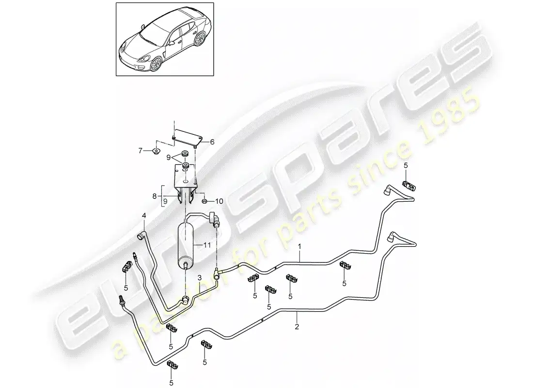 porsche 2011 (panamera 970) fuel system parts diagram