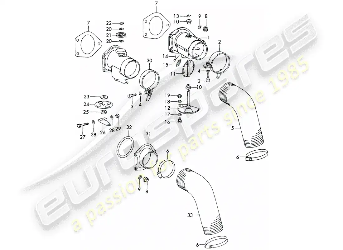 porsche 1967 (911/912) heating air supply parts diagram