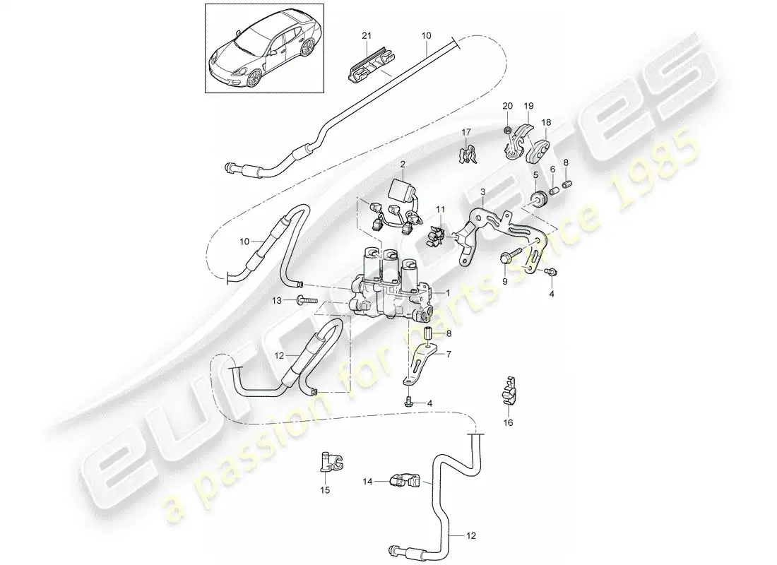 porsche 2012 (panamera 970) stabilizer parts diagram