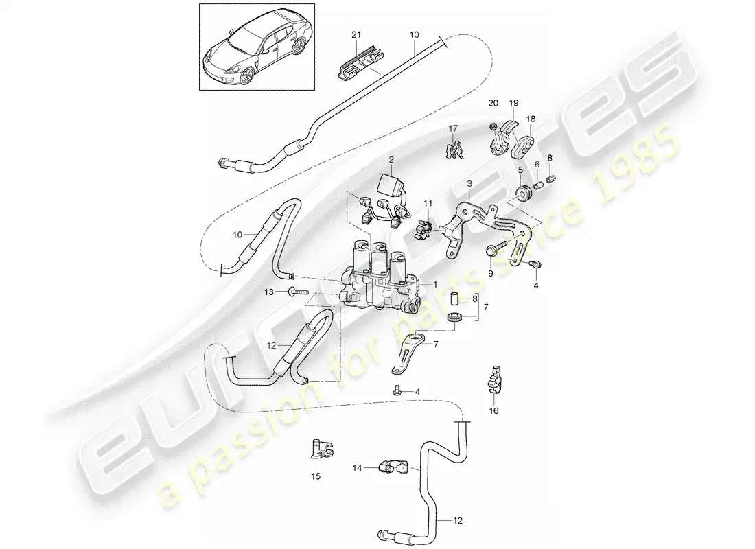 porsche 2012 (panamera 970) stabilizer parts diagram
