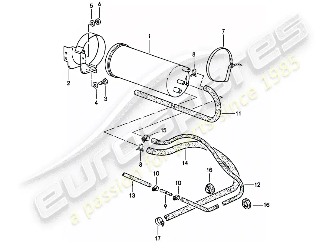 porsche 1985 (911) evaporative emission canister parts diagram