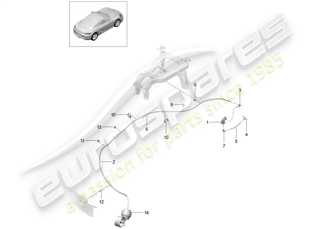 porsche 2019 (718 cayman) exhaust system parts diagram