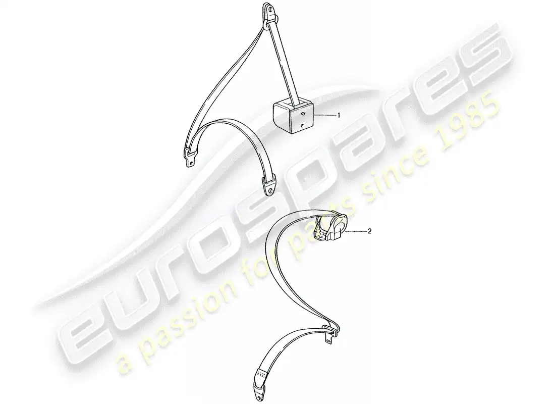 porsche 2008 (tequipment) seat belt parts diagram