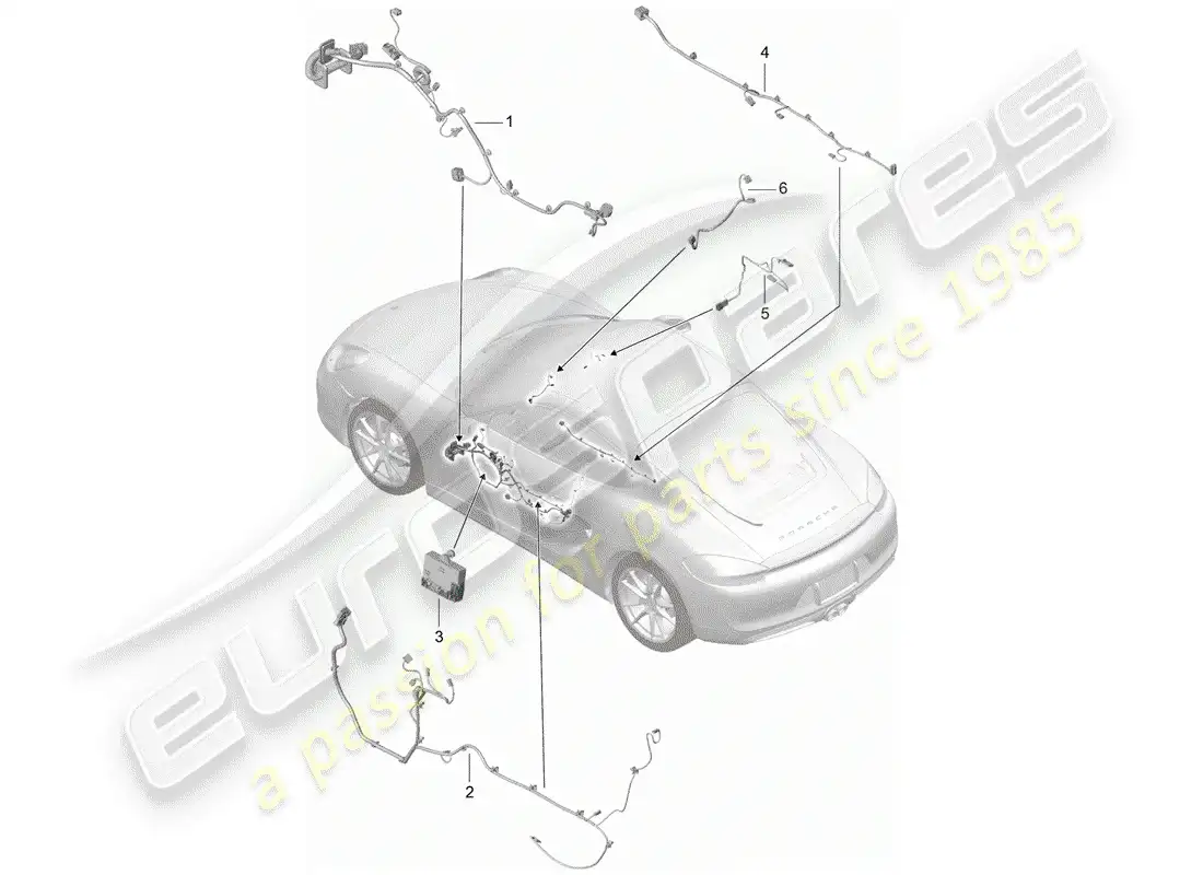 porsche 2015 (981 cayman) wiring harnesses parts diagram