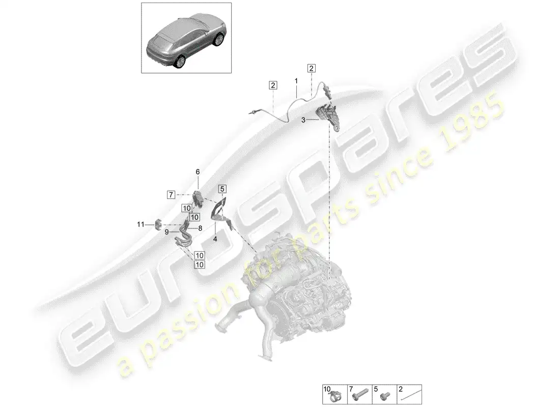 porsche 2020 (macan) differential pressure sensor part diagram