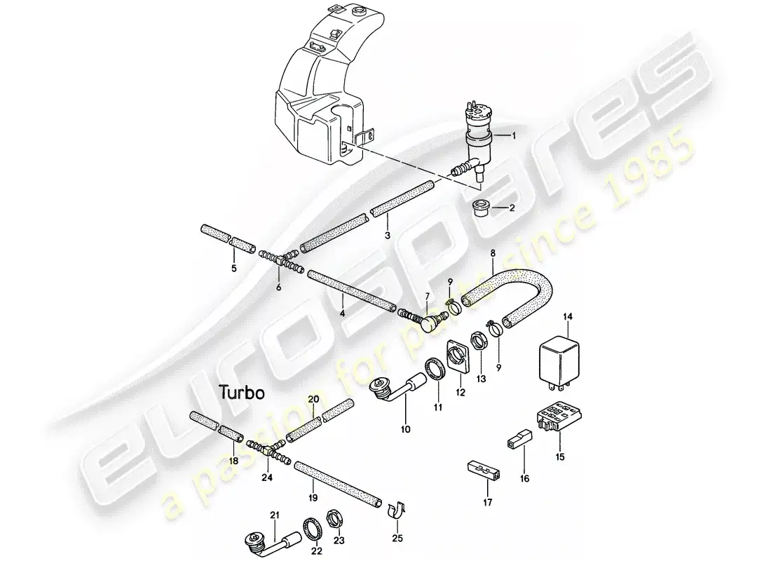 porsche 1986 (944) headlight washer system parts diagram