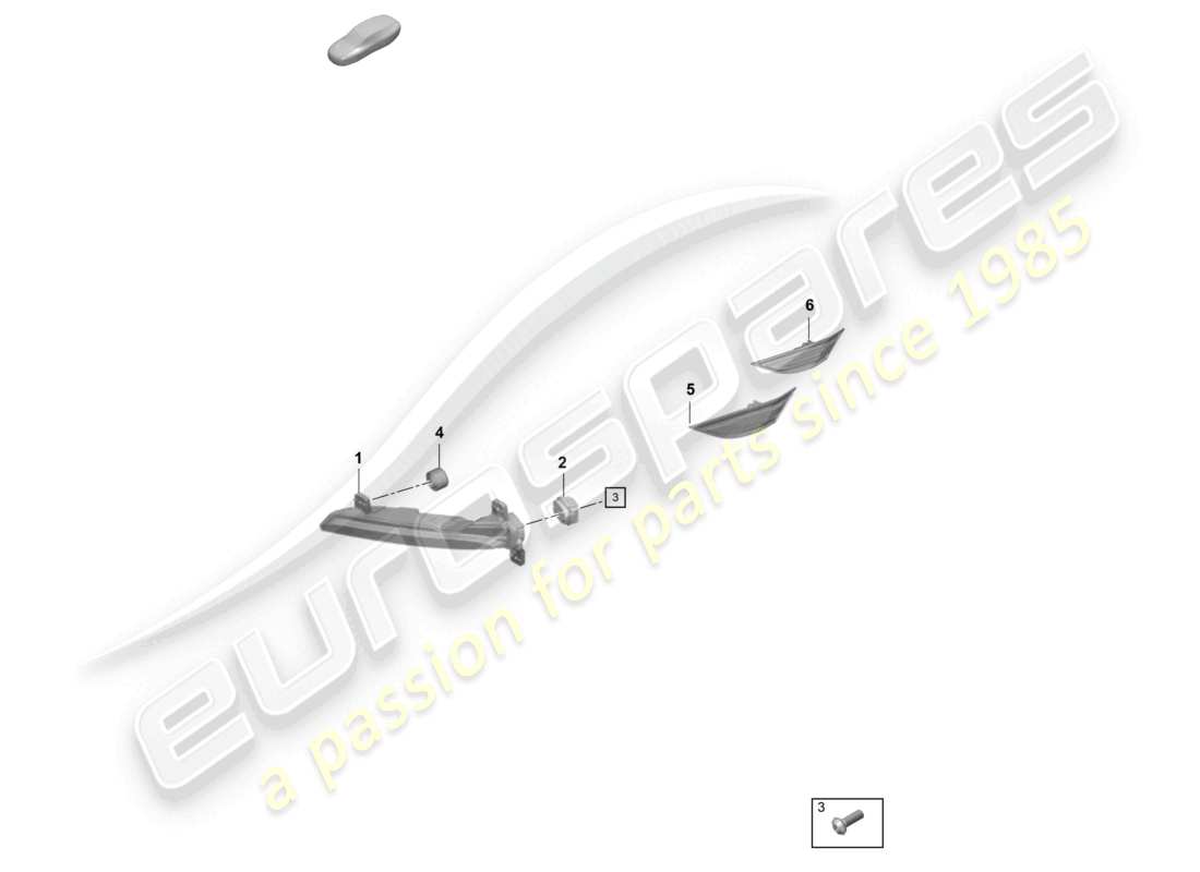 porsche 2026 (718 boxster spyder) turn signal repeater side marker light part diagram