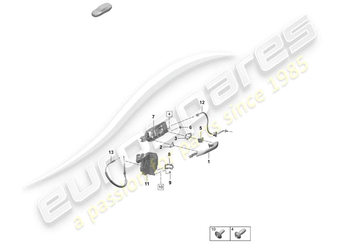 porsche 2025 (macan-e) door handles front door lock accessories part diagram