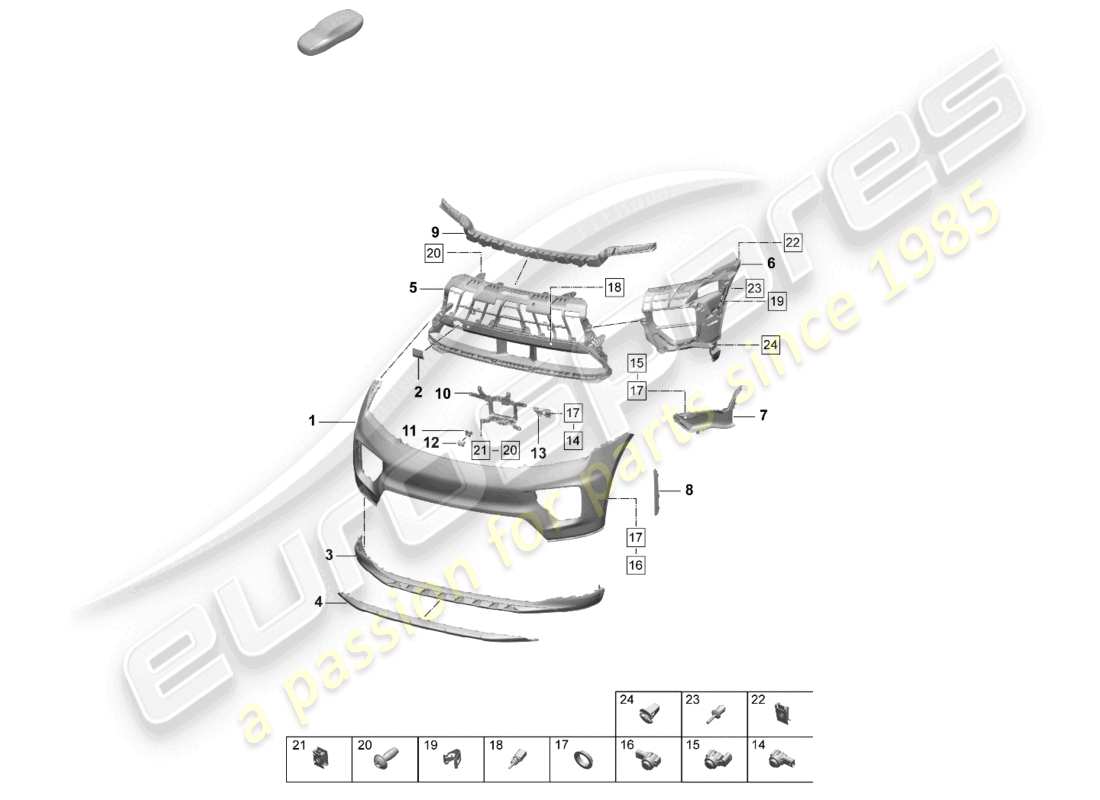 porsche 2025 (macan-e) bumper front part diagram