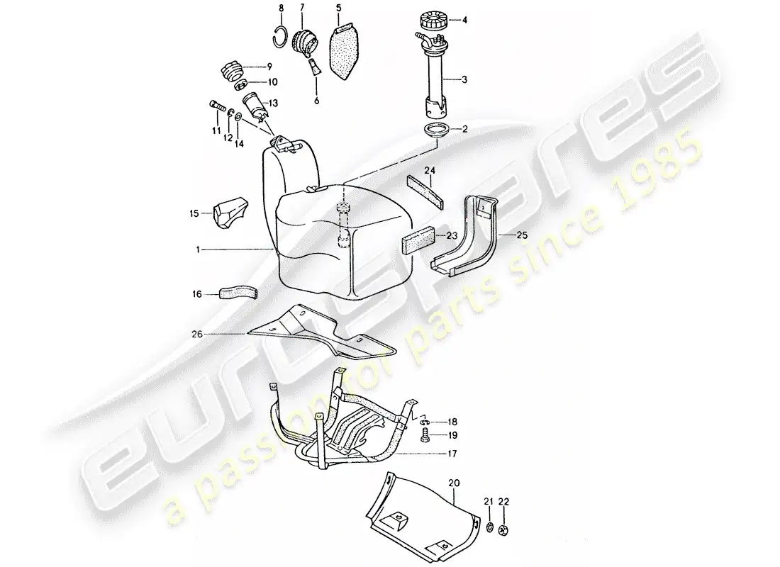 porsche 1992 (928) fuel tank parts diagram