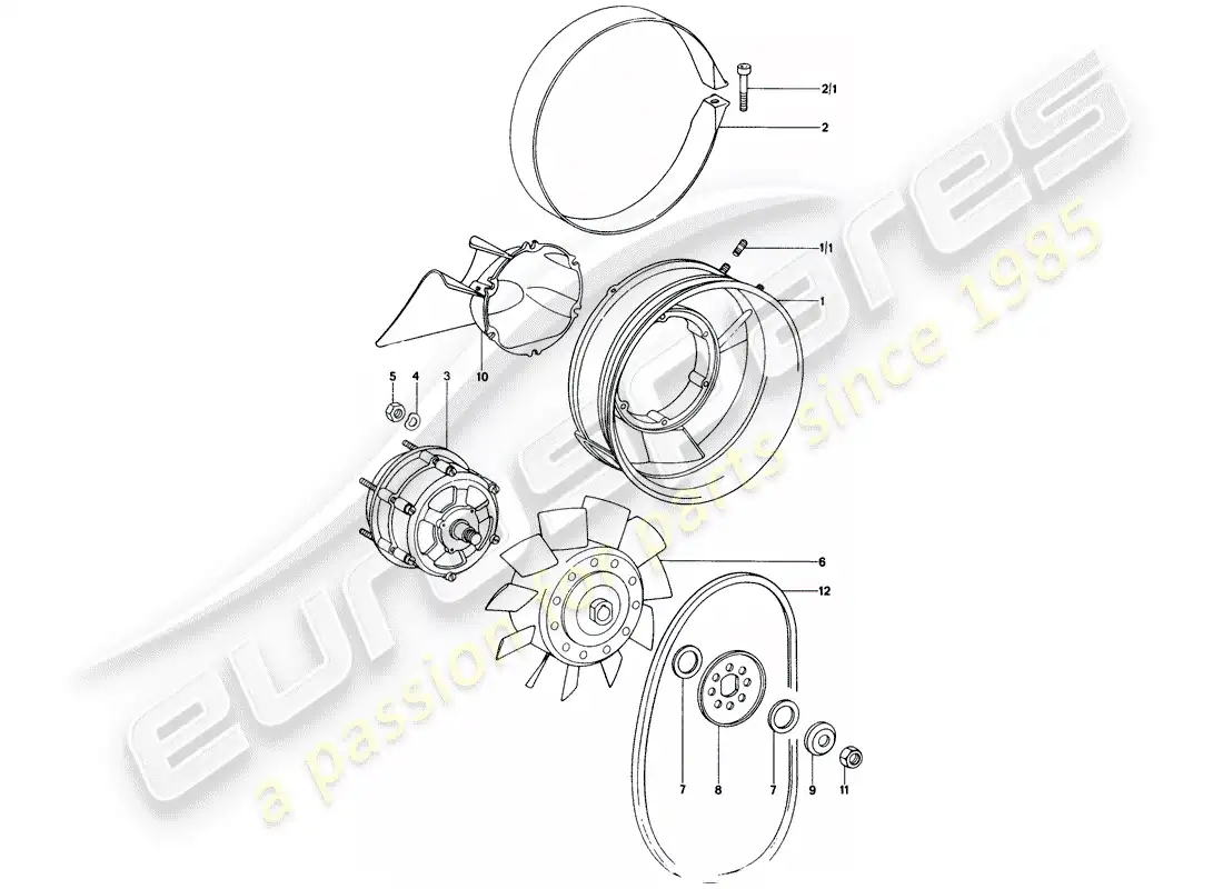porsche 1974 (914) air cooling parts diagram