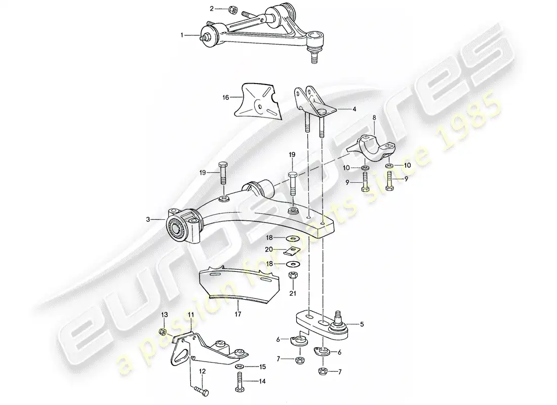 porsche 1990 (928) track control arm parts diagram
