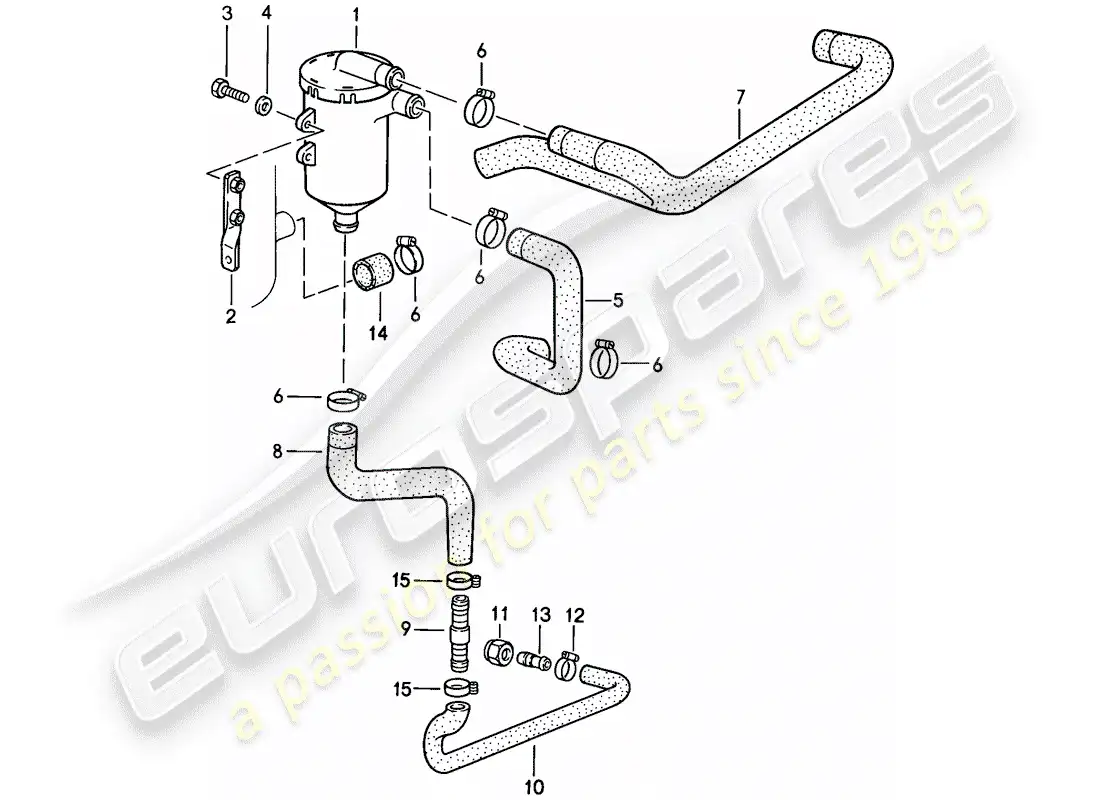 porsche 1984 (911) oil separator parts diagram