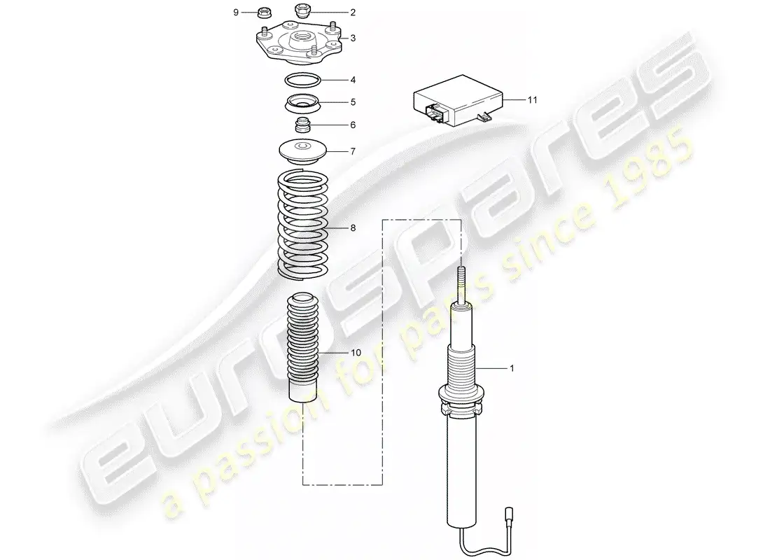 porsche 2010 (997-2 gt3) suspension parts diagram