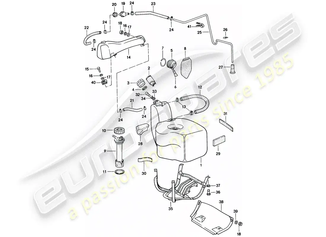 porsche 1985 (928) fuel tank - container parts diagram
