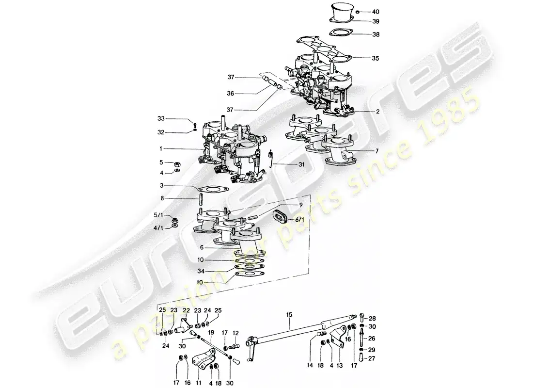 porsche 1974 (914) carburetor part diagram