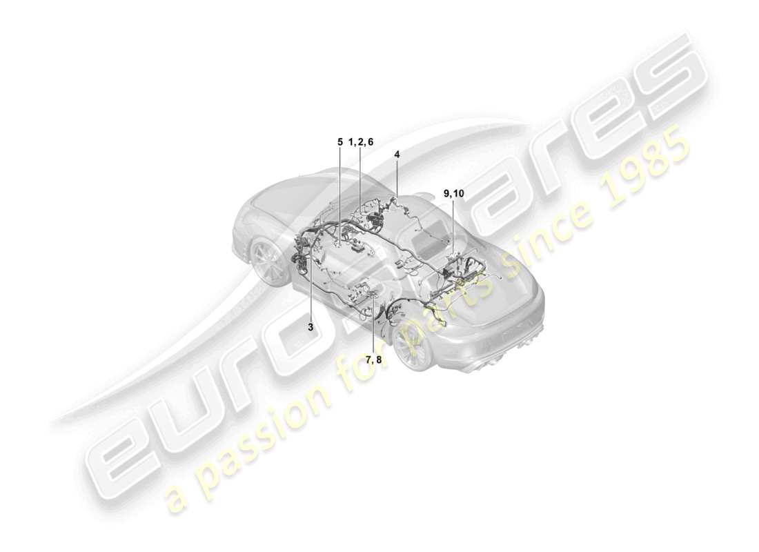 porsche 2024 (718 boxster spyder) wiring looms airbag for vehicles with seat belts part diagram