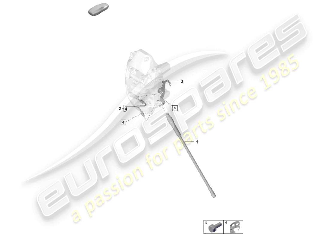 porsche 2022 (panamera 971-2) brake pipe/hose from rear brake hose to brake caliper housing part diagram