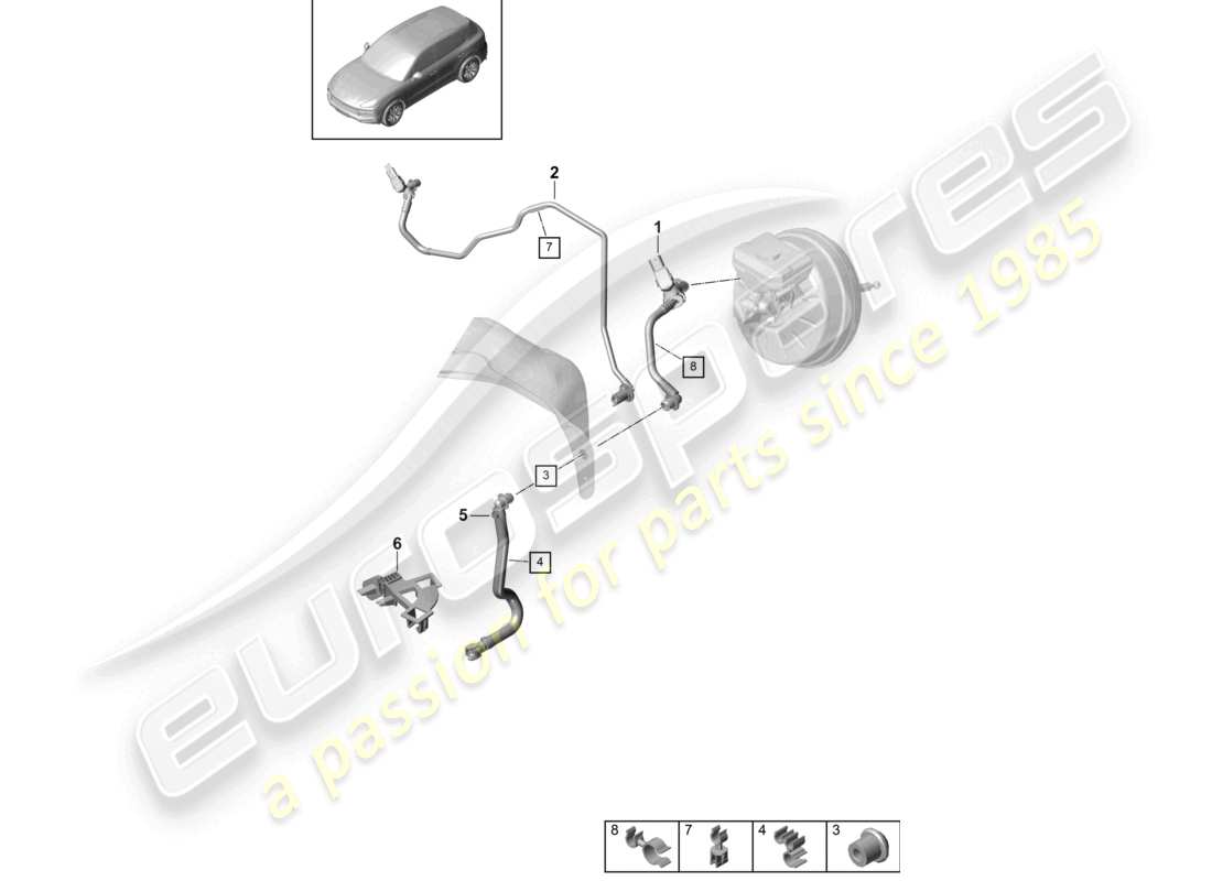 porsche 2024 (cayenne e3 9ya/9yb) vacuum line part diagram