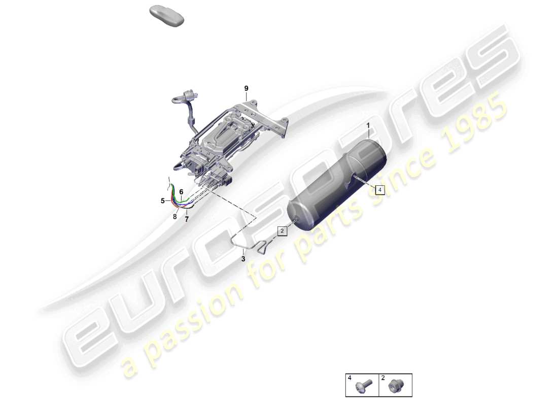 porsche 2025 (panamera 976) pressure accumulator air line part diagram