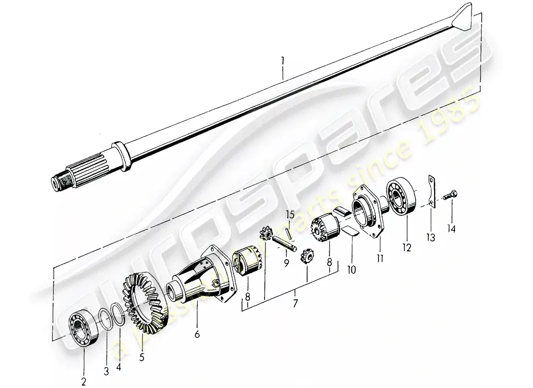porsche 1953 (356/356a) differential parts diagram