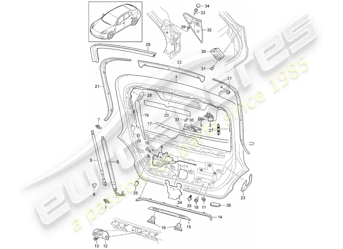 porsche 2014 (panamera 970) cover parts diagram