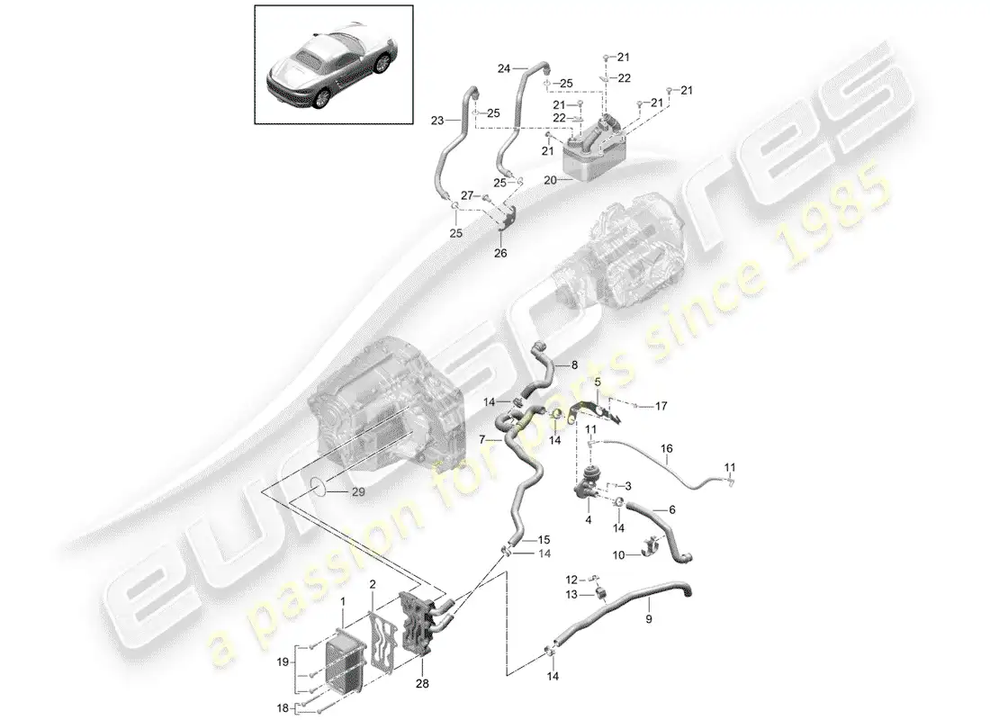 porsche 2018 (718 boxster) - pdk - parts diagram