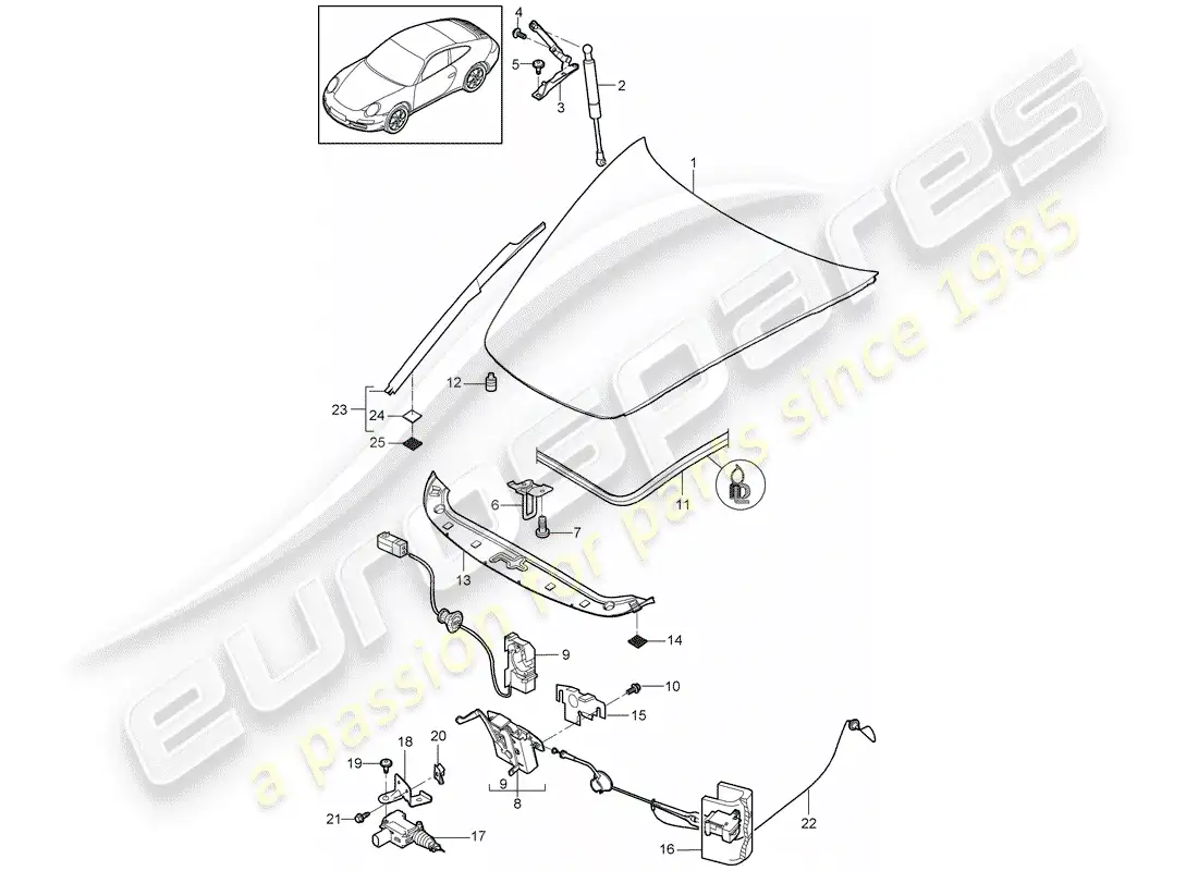 porsche 2010 (997-2) cover parts diagram