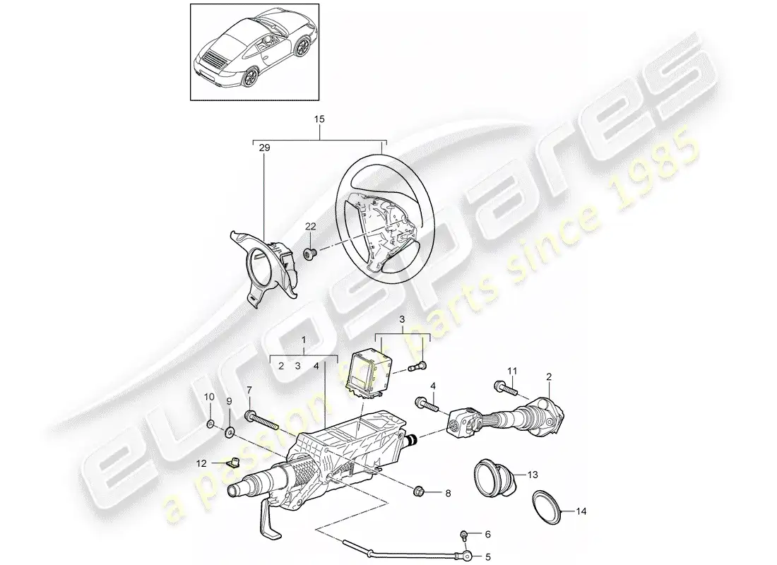 porsche 2013 (997-2 turbo / gt2 rs) steering protective pipe parts diagram