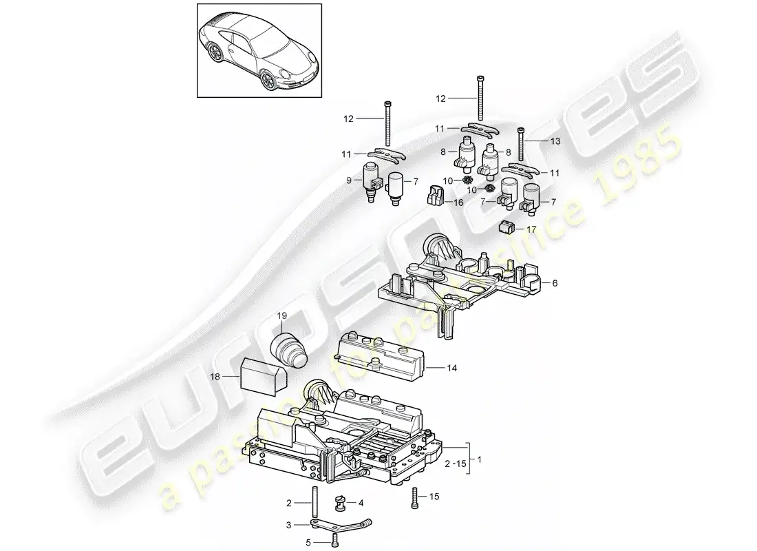 porsche 2005 (997-1) tiptronic parts diagram