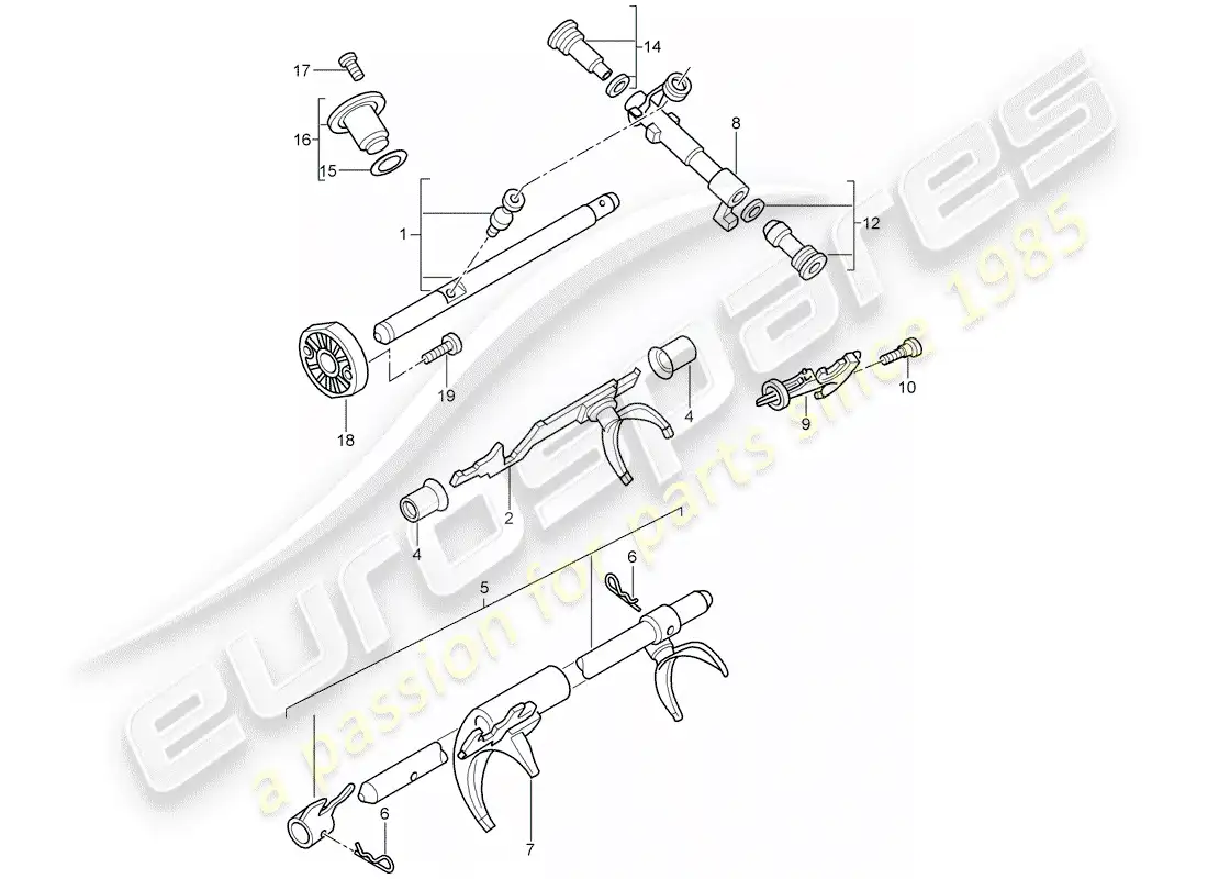 porsche 2007 (987 boxster) manual gearbox parts diagram