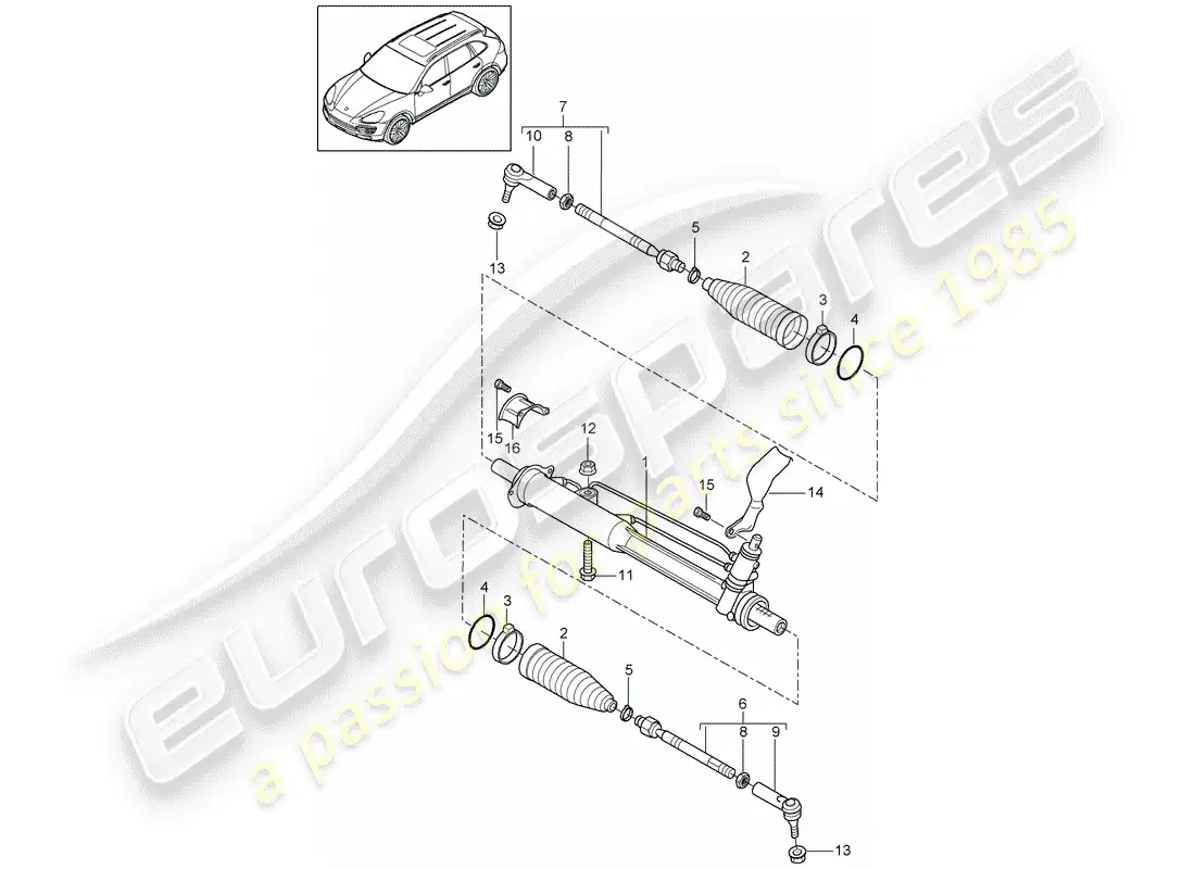 porsche 2014 (cayenne e2 92a) power steering part diagram