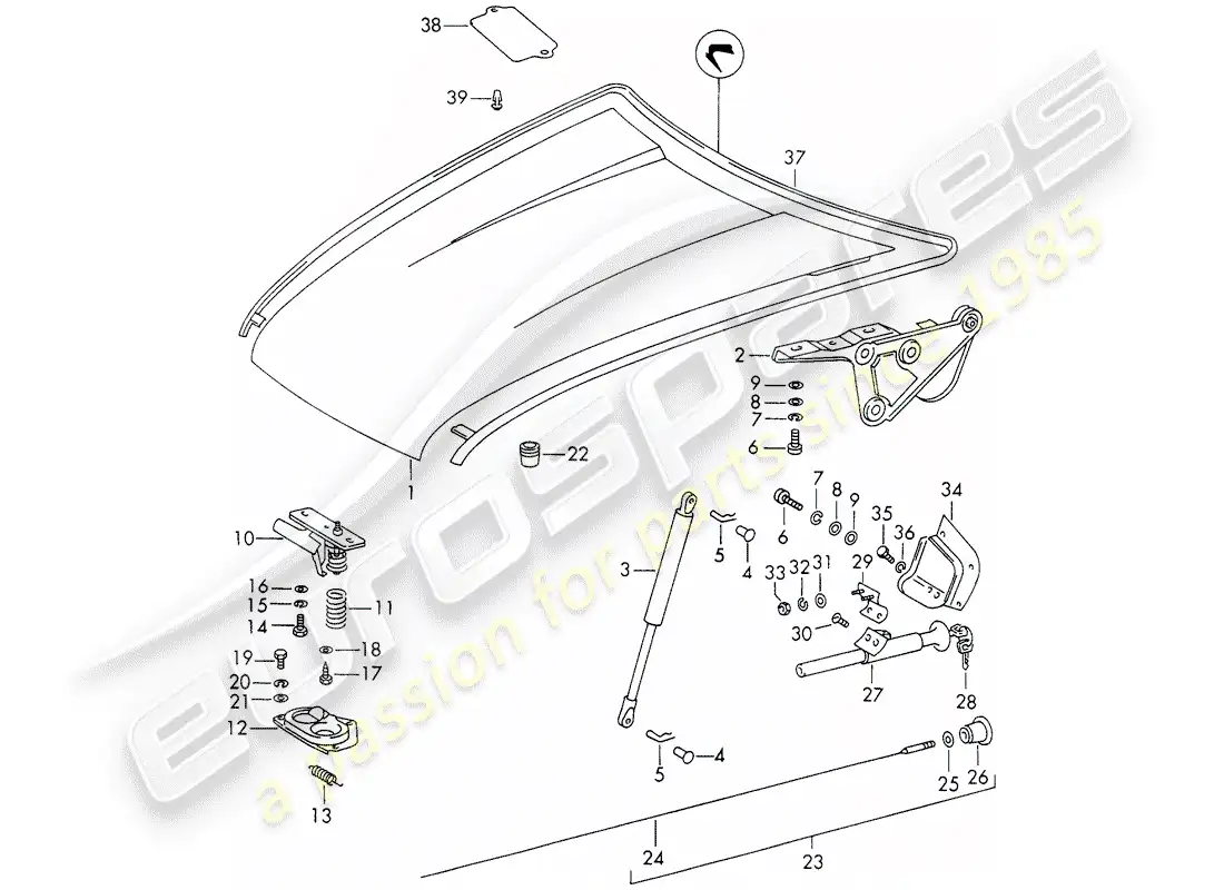 porsche 1973 (911) cover parts diagram