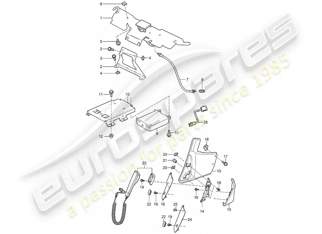porsche 2005 (987 boxster) telephone parts diagram