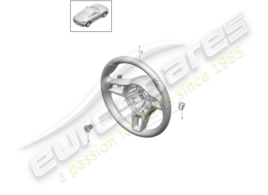 porsche 2023 (718 cayman) steering wheel manual gearbox part diagram