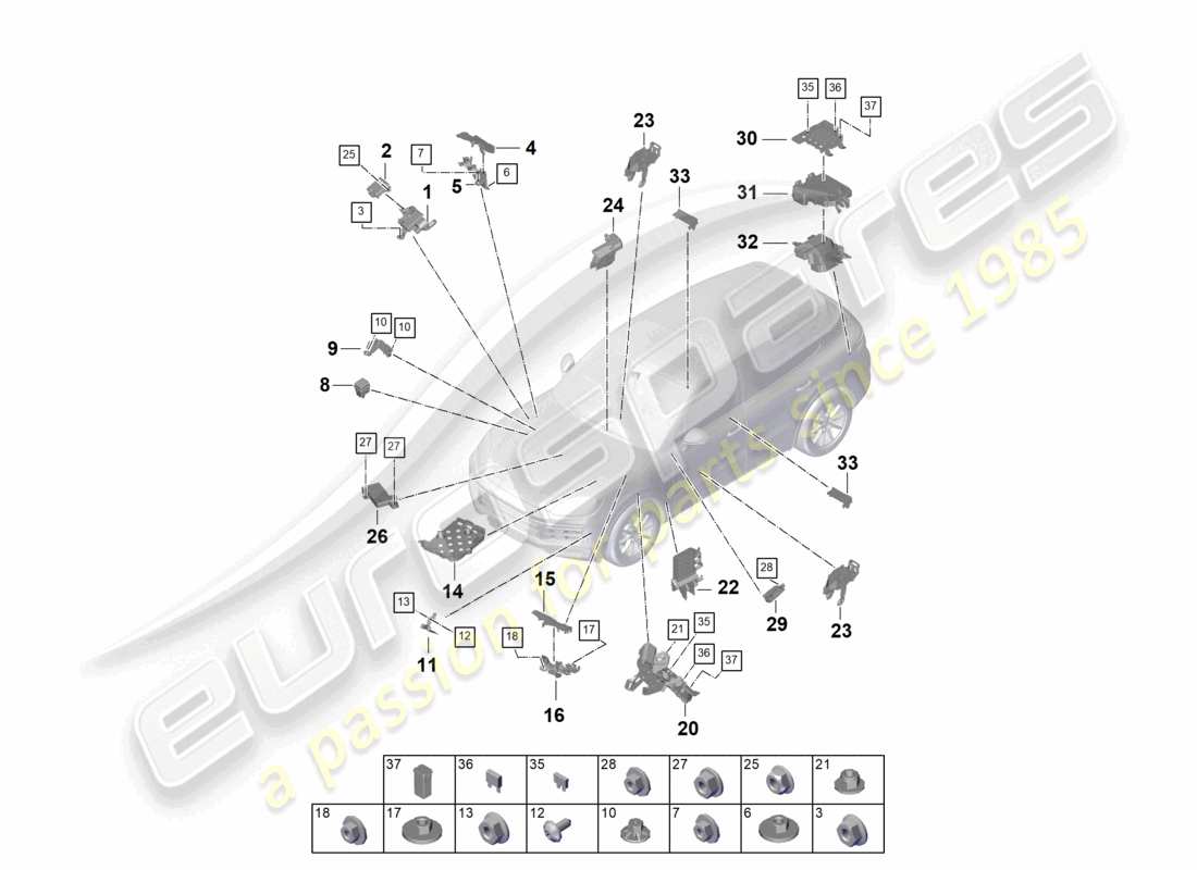 porsche 2024 (cayenne e3 pa) central electrics fuse box part diagram