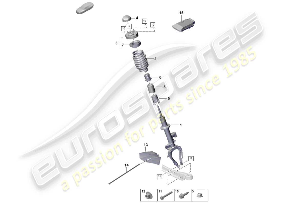 porsche 2024 (cayenne e3 pa) steel spring suspension coil spring shock absorbers part diagram