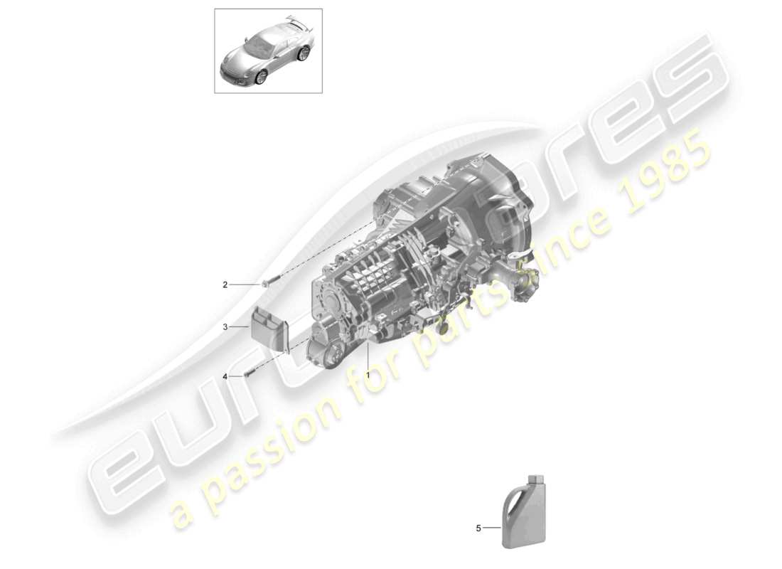 porsche 2021 (991-2 r/gt3/rs) manual gearbox part diagram