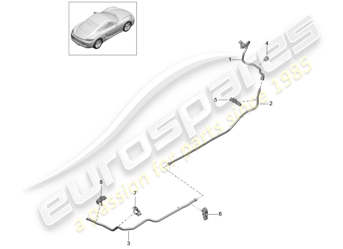 porsche 2026 (718 cayman) vacuum line front brake servo center rear part diagram