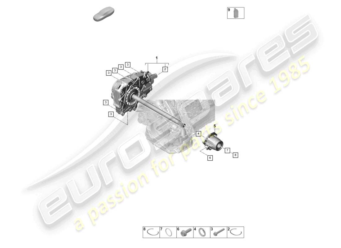 porsche 2026 (panamera 976) front axle differential console ready for installation part diagram
