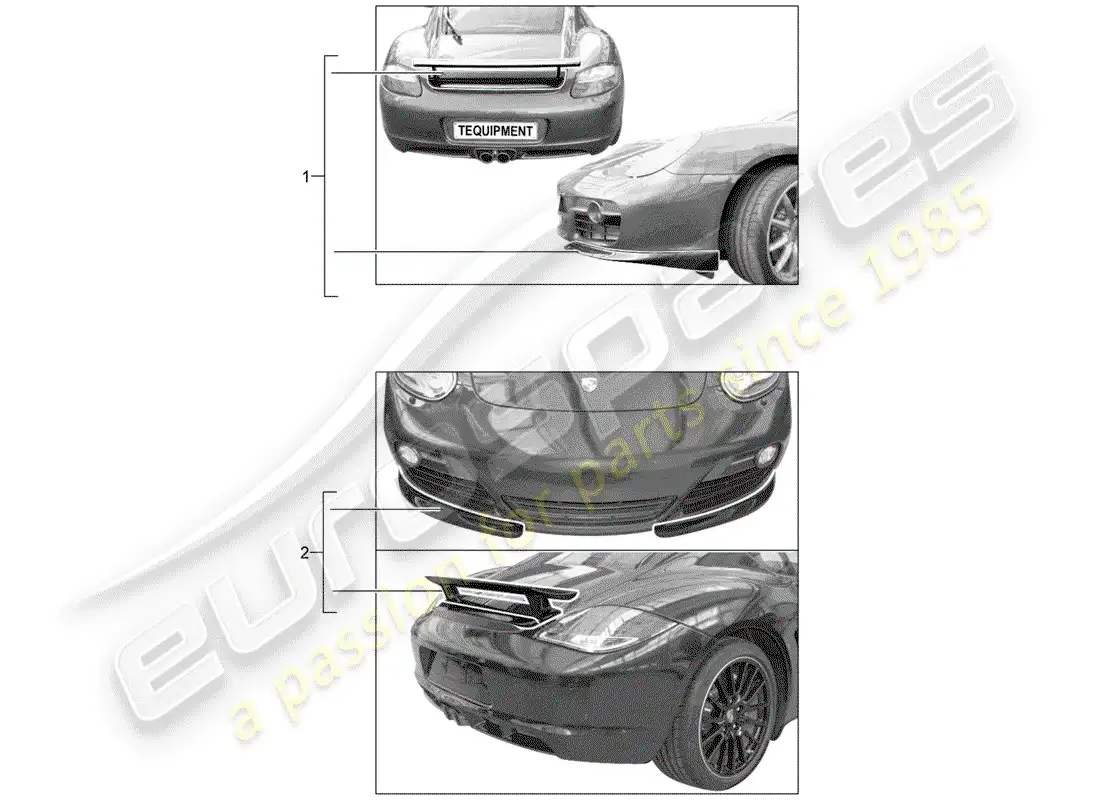 porsche 1999 (tequipment) aerokit parts diagram