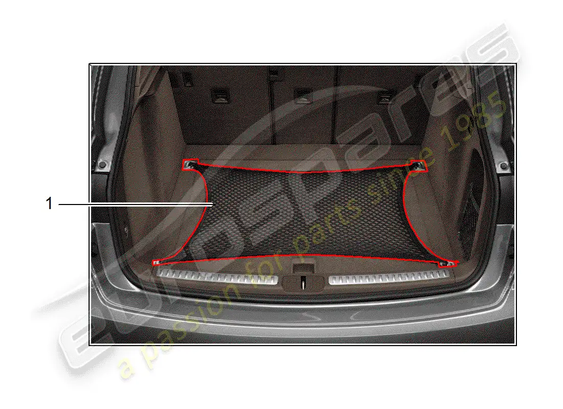 porsche 2011 (tequipment panamera) cargo net parts diagram