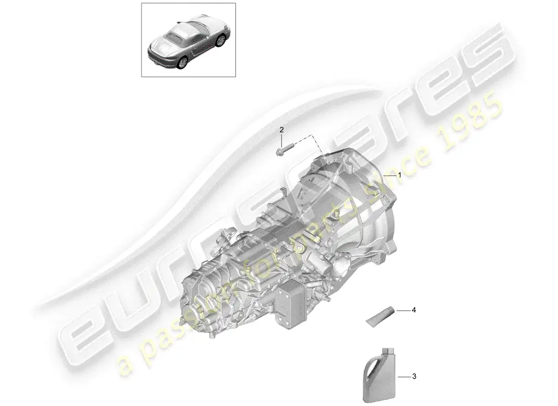 porsche 2018 (718 boxster) manual gearbox parts diagram
