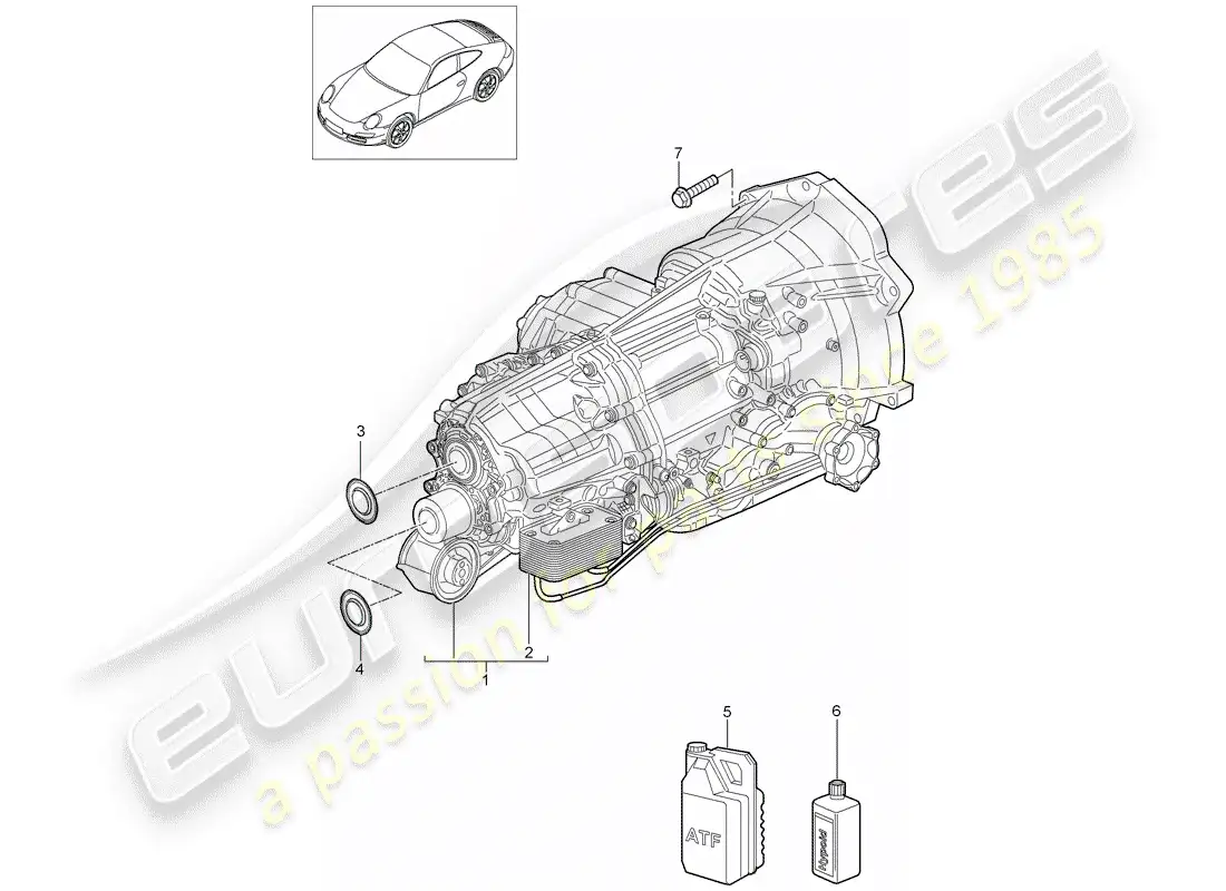 porsche 2010 (997-2) - pdk - parts diagram
