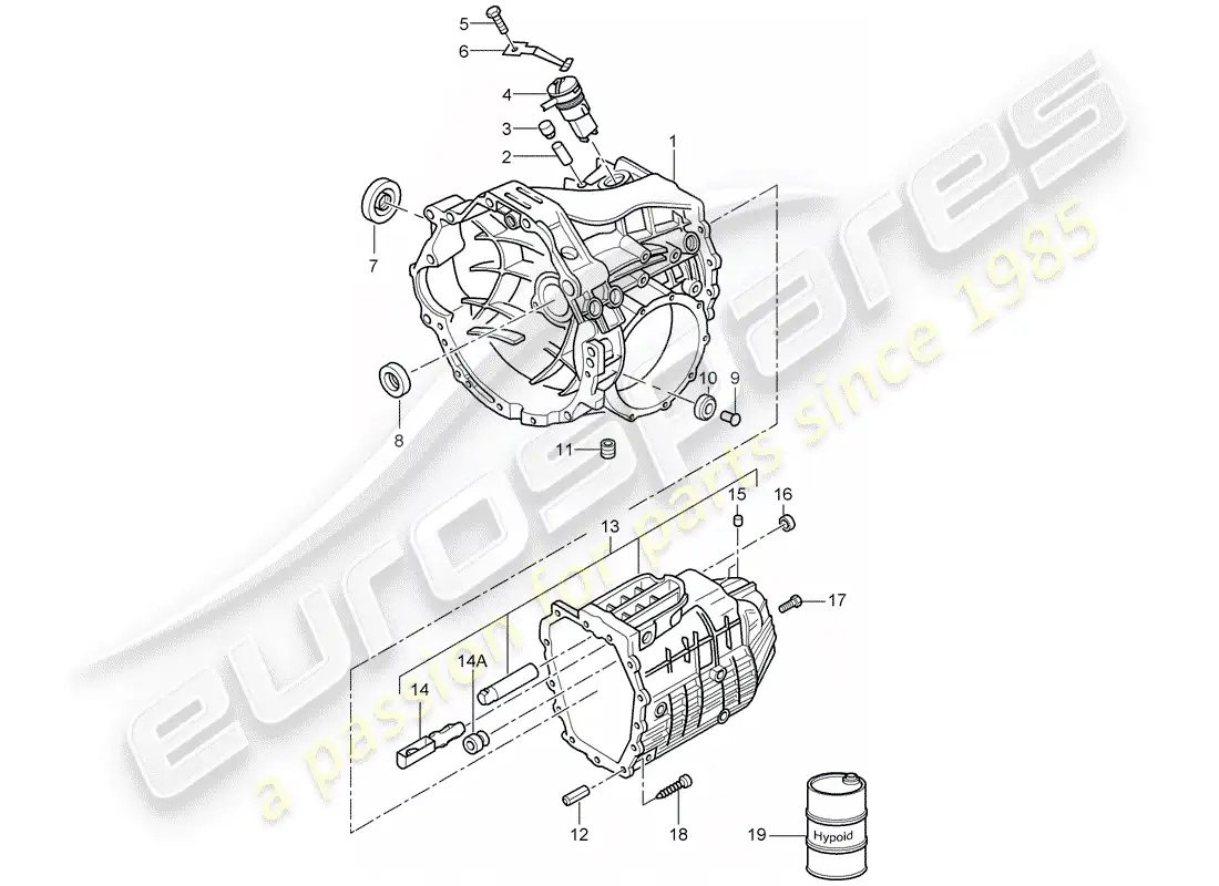 porsche 2007 (987 boxster) replacement transmission parts diagram