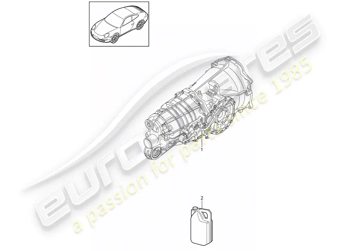 porsche 2012 (997-2) manual gearbox parts diagram