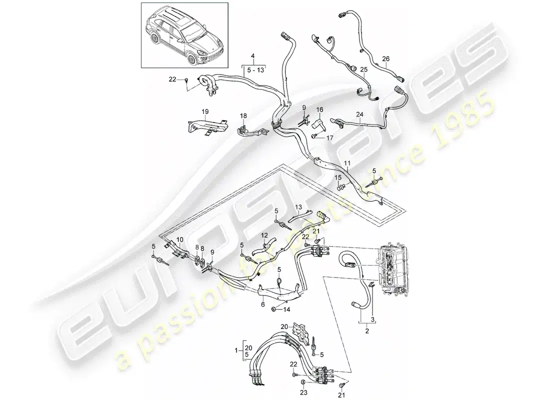 porsche 2014 (cayenne e2 92a) hybrid part diagram