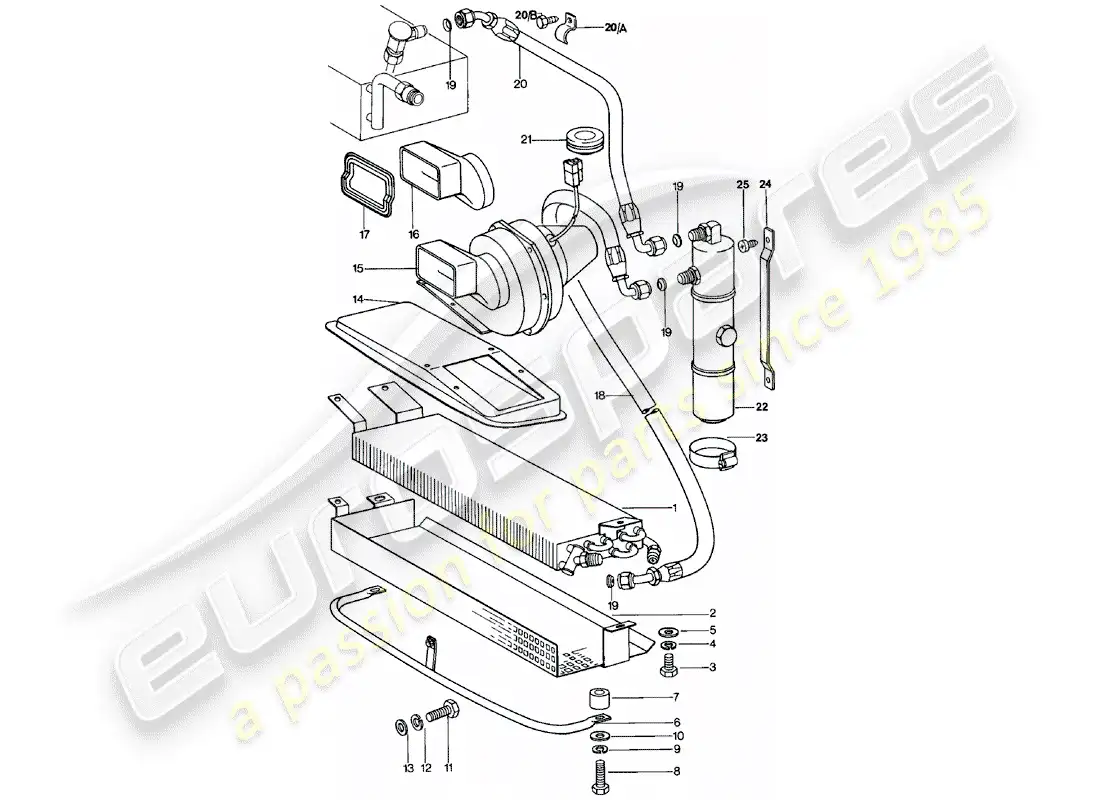 porsche 1981 (911) capacitor - refrigerant line - accessories and others parts diagram